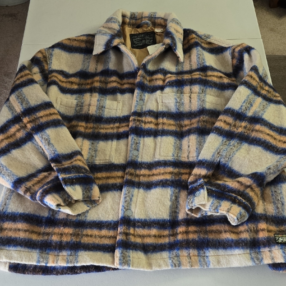Plaid Shirt Jacket, Size XXL/TTG. NWT